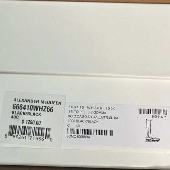 COPY - BNIB Alexander McQueen 666410WHZ66 Woman’s boot Black 40 - Picture 13 of 16